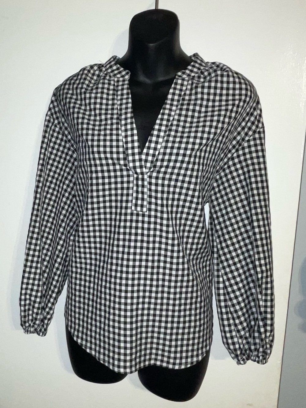 a new day Black and White Gingham Top